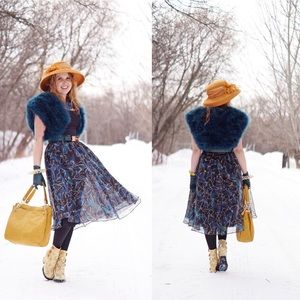 NWT Moulinette Soeurs Butterfly Midi Skirt Size 6